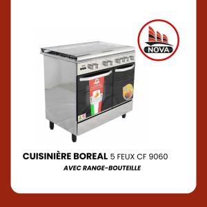 CUISINIERE BOREAL 5 feux CF 9060 avec range bouteille